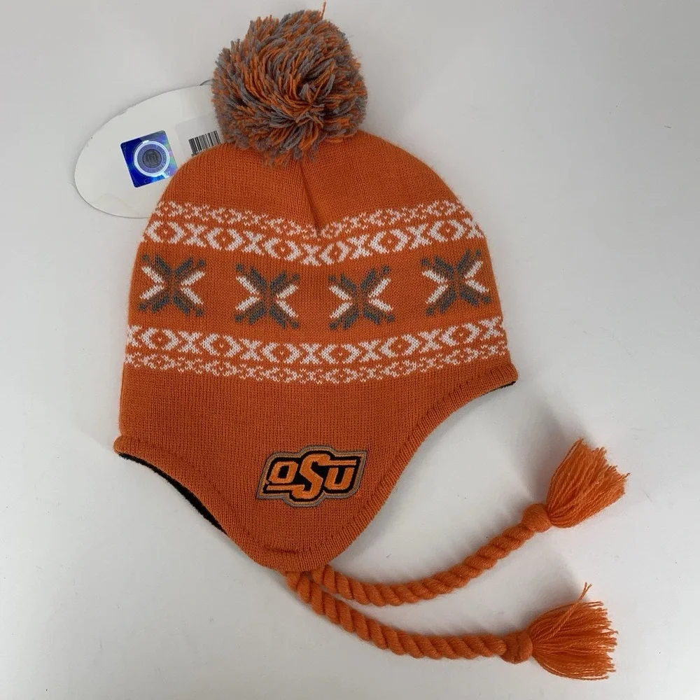 OSU Toboggan Beanie Kids Collection Oklahoma State Cowboys Orange Pom Hat Cap